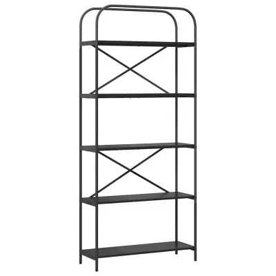 vidaXL Knjižna polica Črna Orehovina 80 x 30 x 183 cm Konstruiran les