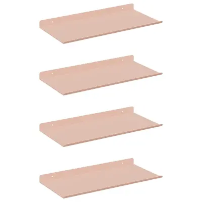 vidaXL Ležeča polica 4 pcs Roza 40 x 18 x 2,5 cm Jeklo
