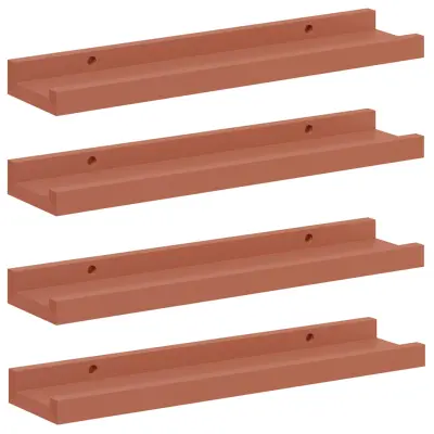 vidaXL Stenska polica 4 pcs Rdeča 40 x 9 x 3 cm Konstruiran les
