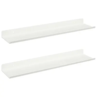 vidaXL Ležeča polica 2 pcs Bela 40 x 8,5 x 2,5 cm Jeklo