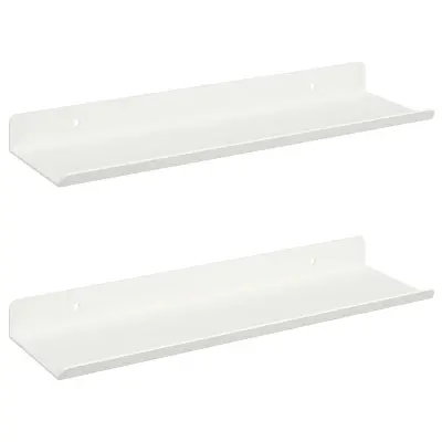 vidaXL Ležeča polica 2 pcs Bela 30 x 9 x 2,5 cm Jeklo