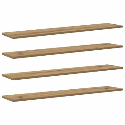 vidaXL Polica za knjige 4 pcs Rjava 100 x 20 x 1,5 cm Konstruiran les