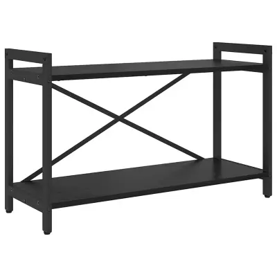 vidaXL Knjižna polica Črna Orehovina 80 x 30 x 50 cm Konstruiran les