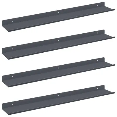 vidaXL Ležeča polica 4 pcs Antracit 60 x 8,5 x 2,5 cm Jeklo