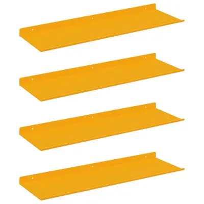 vidaXL Ležeča polica 4 pcs Gorčična rumena 60 x 18 x 2,5 cm Jeklo