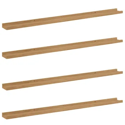 vidaXL Stenska polica 4 pcs Rjava 115 x 9 x 3 cm Konstruiran les