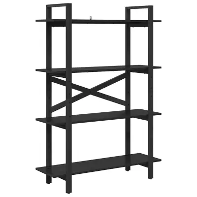 vidaXL Knjižna polica Črna Orehovina 100 x 33,5 x 140 cm