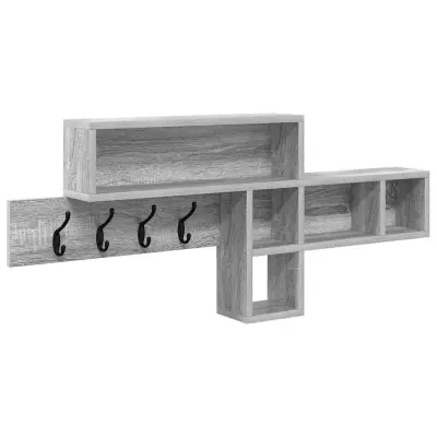 vidaXL Nadwyčajna obešalnik za plašče Siva Sonoma 100 x 12 x 43,5 cm
