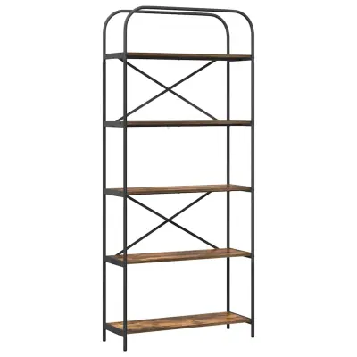 vidaXL Knjižna polica Dimljeni oreh 80 x 30 x 183 cm Konstruiran les