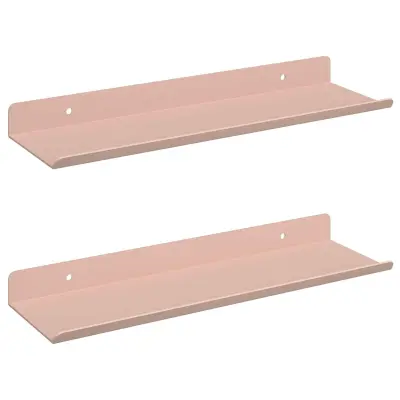 vidaXL Ležeča polica 2 pcs Roza 30 x 9 x 2,5 cm Jeklo