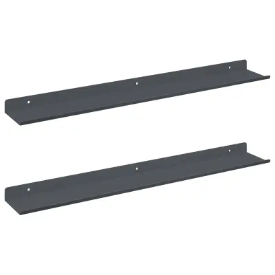 vidaXL Ležeča polica 2 pcs Antracit 60 x 9 x 2,5 cm Jeklo