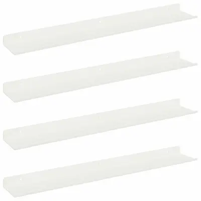 vidaXL Ležeča polica 4 pcs Bela 60 x 8,5 x 2,5 cm Jeklo
