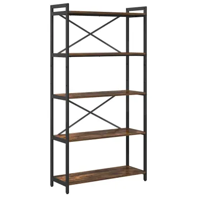 vidaXL Knjižna polica Dimljeni oreh 80 x 30 x 155 cm Konstruiran les