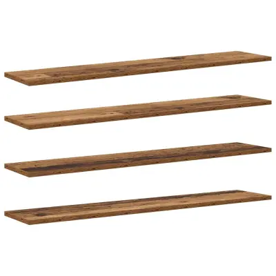 vidaXL Polica za knjige 4 pcs Rjava 100 x 20 x 1,5 cm Konstruiran les