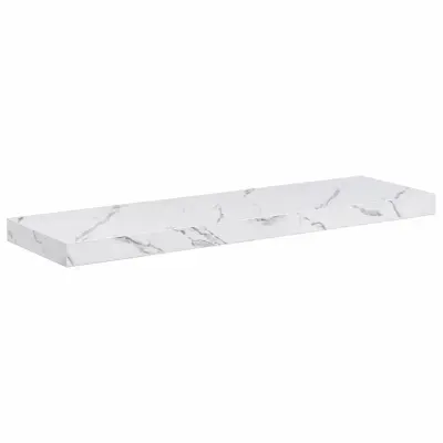 vidaXL Stenska polica Beli marmor 80 x 23,5 x 4 cm Konstruiran les
