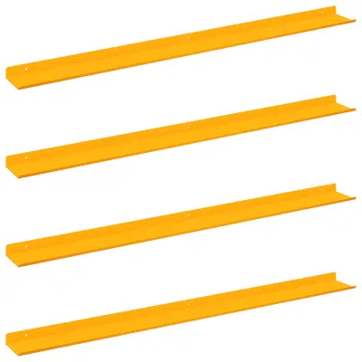 vidaXL Ležeča polica 4 pcs Gorčična rumena 100 x 9 x 2,5 cm Jeklo