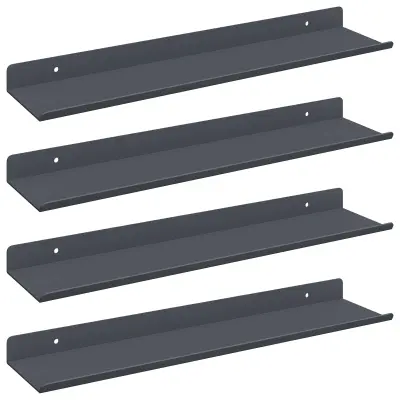 vidaXL Ležeča polica 4 pcs Antracit 40 x 8,5 x 2,5 cm Jeklo
