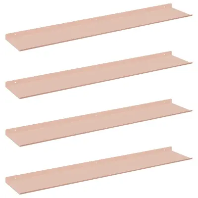vidaXL Ležeča polica 4 pcs Roza 100 x 18 x 2,5 cm Jeklo