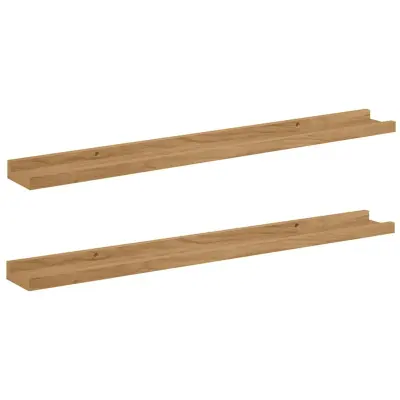vidaXL Stenska polica 2 pcs Rjava 80 x 9 x 3 cm Konstruiran les