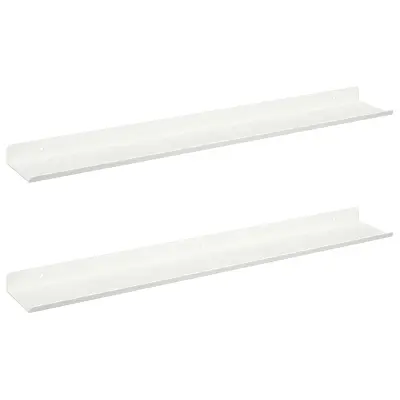 vidaXL Ležeča polica 2 pcs Bela 60 x 8,5 x 2,5 cm Jeklo