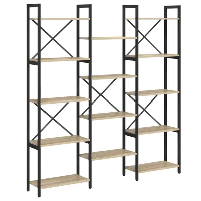 vidaXL Knjižna polica Sonoma hrast 156 x 25 x 167 cm Konstruiran les