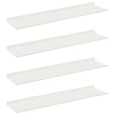 vidaXL Ležeča polica 4 pcs Bela 80 x 18 x 2,5 cm Jeklo