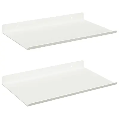 vidaXL Ležeča polica 2 pcs Bela 30 x 18 x 2,5 cm Jeklo