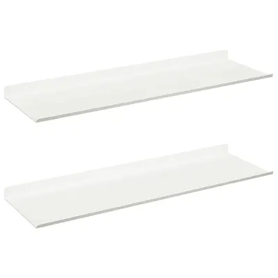 vidaXL Ležeča polica 2 pcs Bela 60 x 18 x 2,5 cm Jeklo