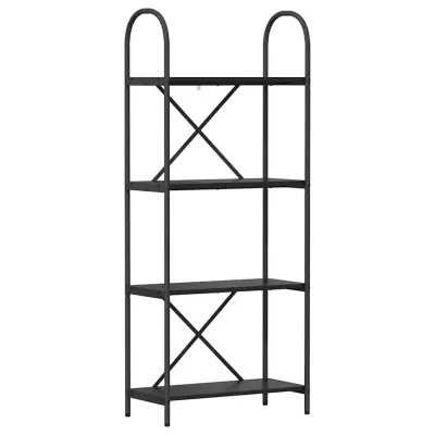 vidaXL Knjižna polica Črna Orehovina 60 x 30 x 146 cm Konstruiran les