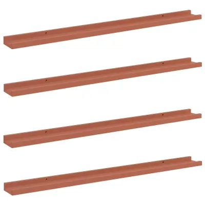vidaXL Stenska polica 4 pcs Rdeča 100 x 9 x 3 cm Konstruiran les