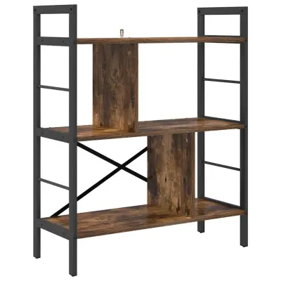 vidaXL Knjižna polica Dimljeni oreh 75 x 30 x 91 cm Konstruiran les