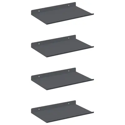 vidaXL Ležeča polica 4 pcs Antracit 30 x 18 x 2,5 cm Jeklo