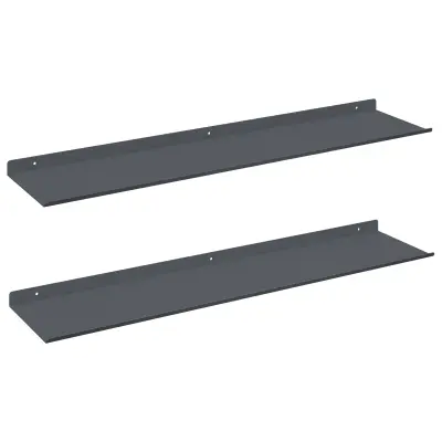 vidaXL Ležeča polica 2 pcs Antracit 80 x 18 x 2,5 cm Jeklo