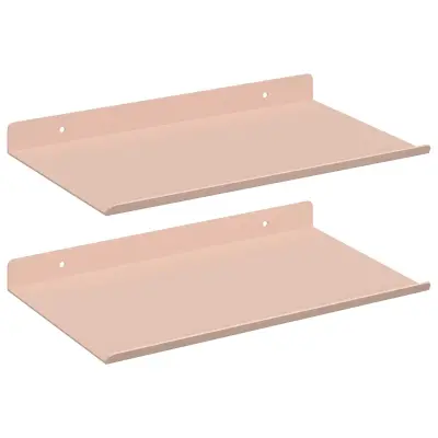 vidaXL Ležeča polica 2 pcs Roza 30 x 18 x 2,5 cm Jeklo