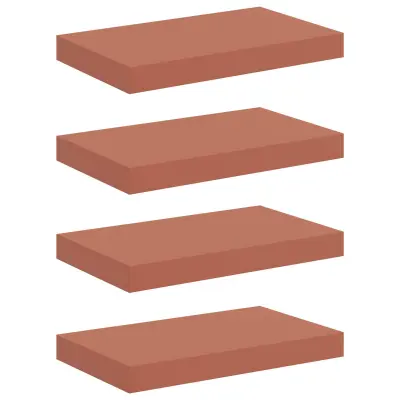 vidaXL Stenska polica 4 pcs Rdeča 40 x 23,5 x 4 cm Konstruiran les
