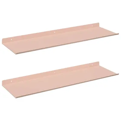 vidaXL Ležeča polica 2 pcs Roza 60 x 18 x 2,5 cm Jeklo