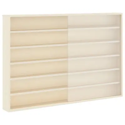 vidaXL Stenska vitrina s polico Bež 80 x 8,5 x 54 cm Vezani les