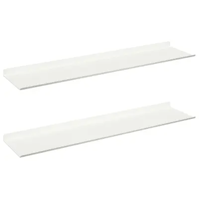 vidaXL Ležeča polica 2 pcs Bela 80 x 18 x 2,5 cm Jeklo