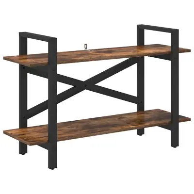 vidaXL Knjižna polica Dimljeni oreh 100 x 33,5 x 64 cm Konstruiran les