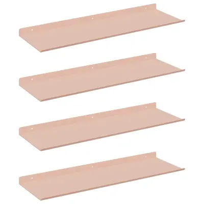 vidaXL Ležeča polica 4 pcs Roza 60 x 18 x 2,5 cm Jeklo