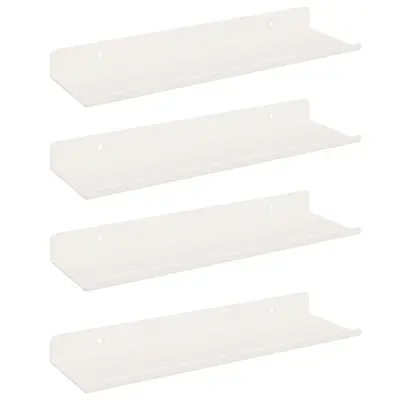 vidaXL Ležeča polica 4 pcs Bela 30 x 9 x 2,5 cm Jeklo