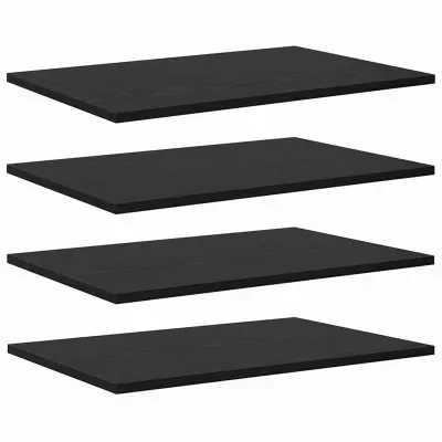vidaXL Polica za knjige 4 pcs Črna 60 x 40 x 1,5 cm Konstruiran les
