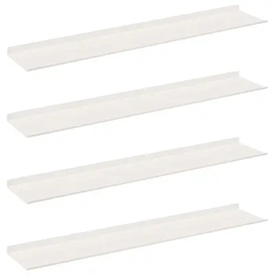 vidaXL Ležeča polica 4 pcs Bela 100 x 18 x 2,5 cm Jeklo