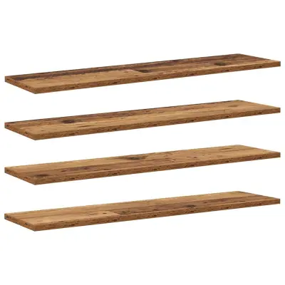 vidaXL Polica za knjige 4 pcs Rjava 80 x 20 x 1,5 cm Konstruiran les