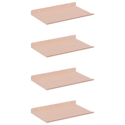 vidaXL Ležeča polica 4 pcs Roza 30 x 18 x 2,5 cm Jeklo