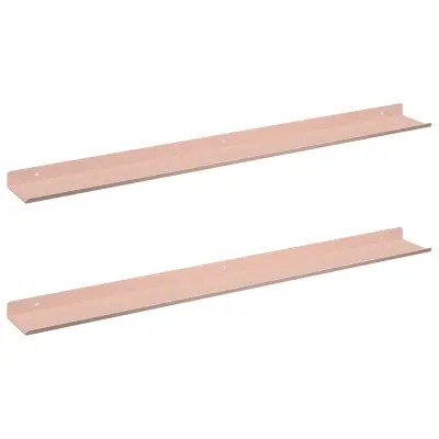 vidaXL Ležeča polica 2 pcs Roza 80 x 9 x 2,5 cm Jeklo