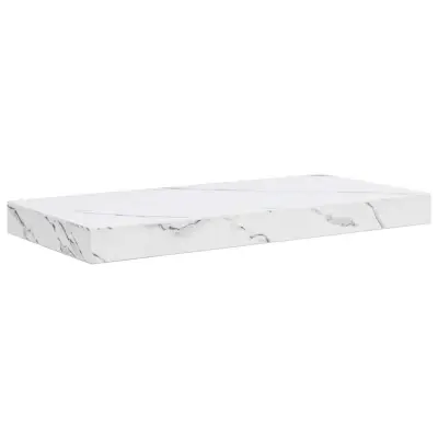 vidaXL Stenska polica Beli marmor 50 x 23 x 4 cm Konstruiran les