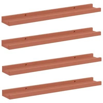 vidaXL Stenska polica 4 pcs Rdeča 60 x 9 x 3 cm Konstruiran les
