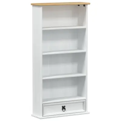 vidaXL CD omara Bela 52 x 17.5 x 103 cm Masivno borovo les