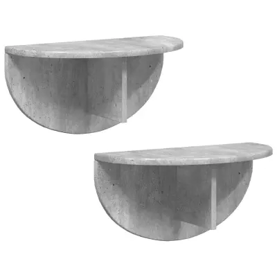 vidaXL Stenska polica 2 pcs Betonsko siva 48 x 24 x 24 cm